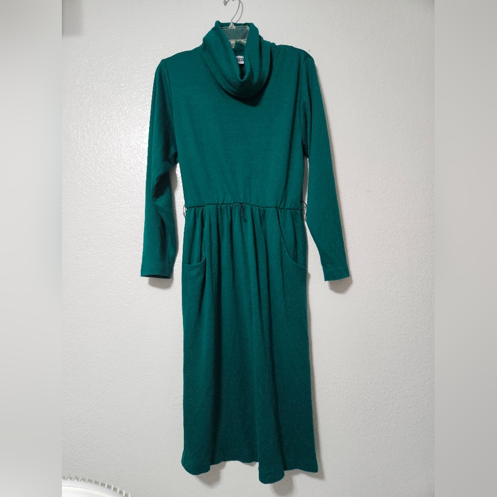 Vintage Virgo International Ladies Garment Workers Union made Cowl neck Dress